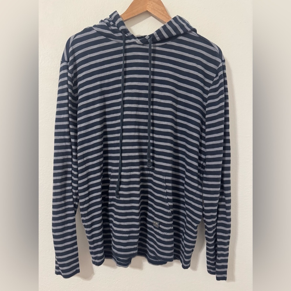 Ralph Lauren Denim & Supply Striped Cotton Hooded Long Sleeve Shirt Size Large
